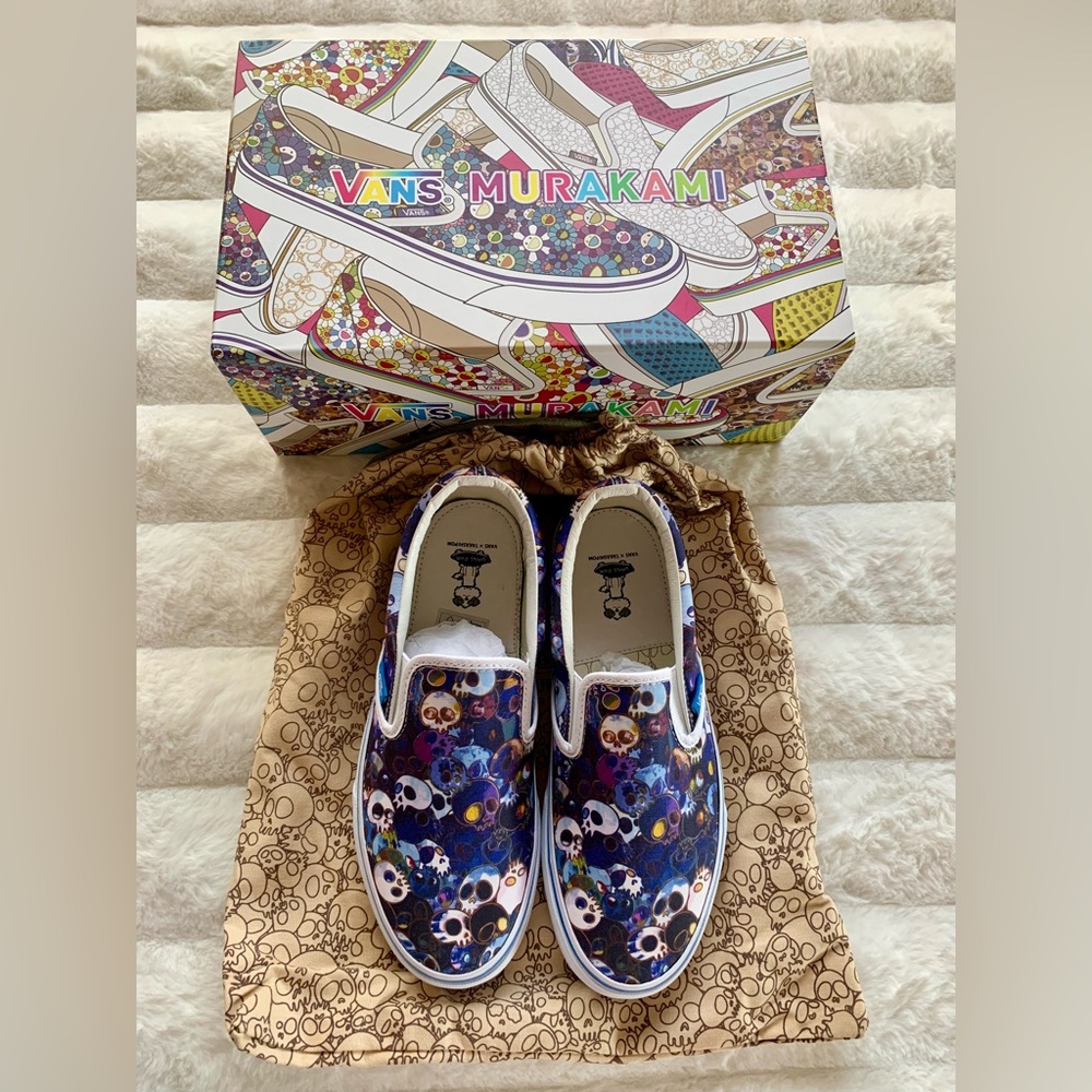 Murakami Skull Blue Vans